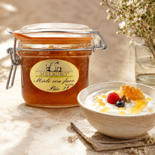Honeycomb honey 100 Italian Organic 300g Melauro