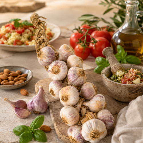 Nubia red garlic Hand-harvested 1kg braid
