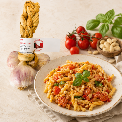 Aglio rosso di Nubia Raccolto a mano Treccia 3 teste