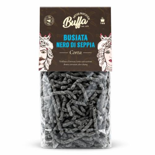 Cuttlefish ink busiata pasta